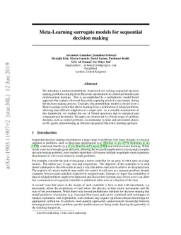 Meta-Learning surrogate models for sequential decision making
