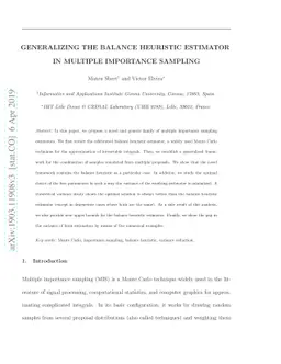 Generalizing the Balance Heuristic Estimator in Multiple Importance
  Sampling