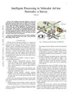 Intelligent Processing in Vehicular Ad hoc Networks: a Survey