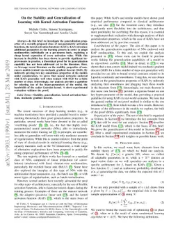 On the Stability and Generalization of Learning with Kernel Activation
  Functions