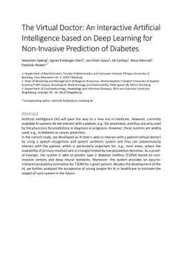 The Virtual Doctor: An Interactive Artificial Intelligence based on Deep
  Learning for Non-Invasive Prediction of Diabetes