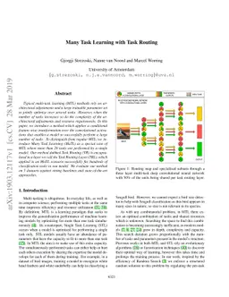 Many Task Learning with Task Routing