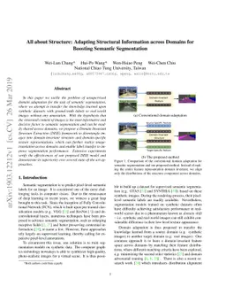 All about Structure: Adapting Structural Information across Domains for
  Boosting Semantic Segmentation