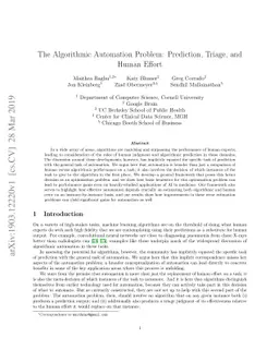 The Algorithmic Automation Problem: Prediction, Triage, and Human Effort