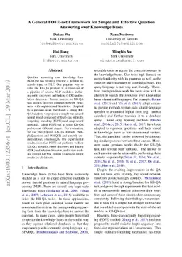 A General FOFE-net Framework for Simple and Effective Question Answering
  over Knowledge Bases