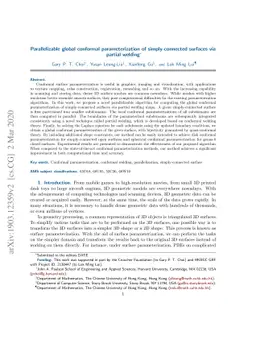 Parallelizable global conformal parameterization of simply-connected
  surfaces via partial welding