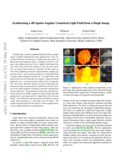 Synthesizing a 4D Spatio-Angular Consistent Light Field from a Single
  Image