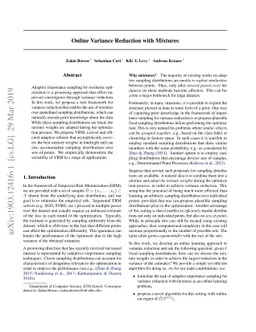 Online Variance Reduction with Mixtures