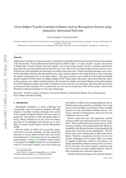 Cross-Subject Transfer Learning in Human Activity Recognition Systems
  using Generative Adversarial Networks
