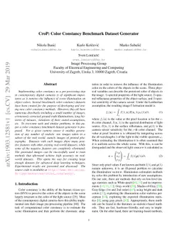 CroP: Color Constancy Benchmark Dataset Generator