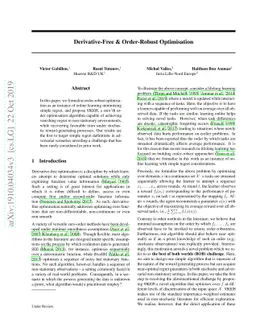 Derivative-Free & Order-Robust Optimisation