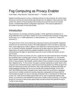 Fog Computing as Privacy Enabler