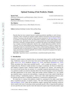 Optimal Training of Fair Predictive Models