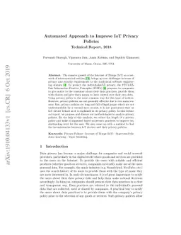 Automated Approach to Improve IoT Privacy Policies