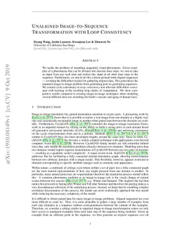 Unaligned Image-to-Sequence Transformation with Loop Consistency