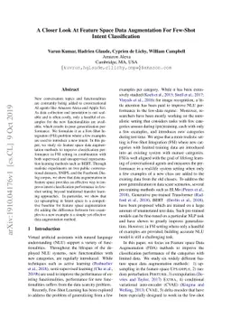 A Closer Look At Feature Space Data Augmentation For Few-Shot Intent
  Classification