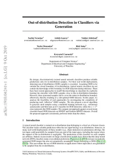 Out-of-distribution Detection in Classifiers via Generation
