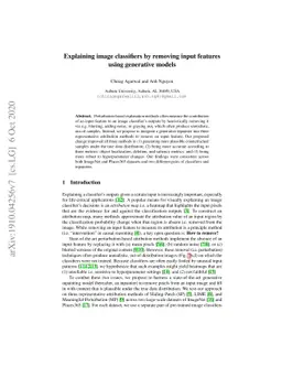 Explaining image classifiers by removing input features using generative
  models