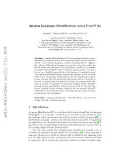 Spoken Language Identification using ConvNets