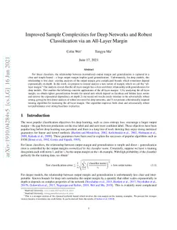 Improved Sample Complexities for Deep Networks and Robust Classification
  via an All-Layer Margin