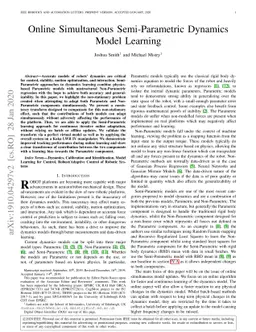 Online Simultaneous Semi-Parametric Dynamics Model Learning