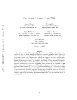 One Sample Stochastic Frank-Wolfe