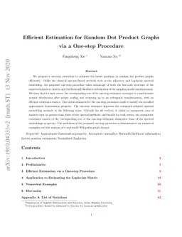 Efficient Estimation for Random Dot Product Graphs via a One-step
  Procedure