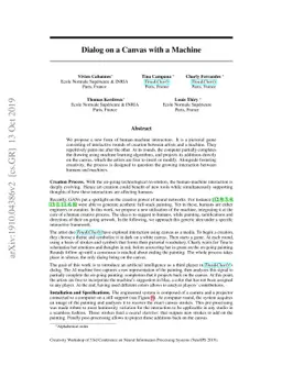 Dialog on a canvas with a machine