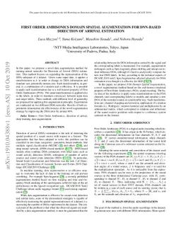 First Order Ambisonics Domain Spatial Augmentation for DNN-based
  Direction of Arrival Estimation
