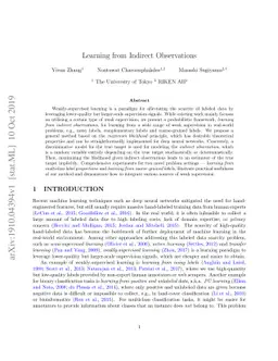 Learning from Indirect Observations