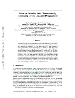 Imitation Learning from Observations by Minimizing Inverse Dynamics
  Disagreement