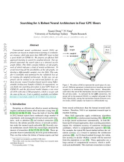 Searching for A Robust Neural Architecture in Four GPU Hours