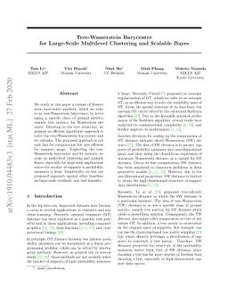 Tree-Wasserstein Barycenter for Large-Scale Multilevel Clustering and
  Scalable Bayes