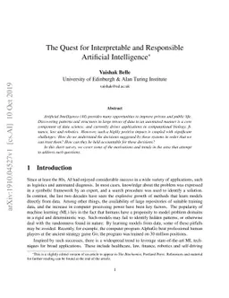 The Quest for Interpretable and Responsible Artificial Intelligence