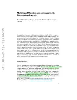 Multilingual Question Answering from Formatted Text applied to
  Conversational Agents