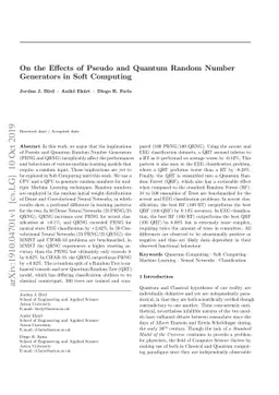 On the Effects of Pseudo and Quantum Random Number Generators in Soft
  Computing