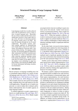 Structured Pruning of Large Language Models