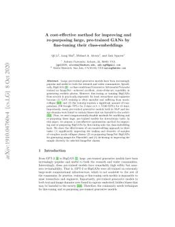 A cost-effective method for improving and re-purposing large,
  pre-trained GANs by fine-tuning their class-embeddings