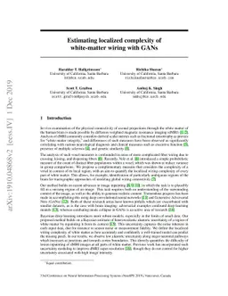 Estimating localized complexity of white-matter wiring with GANs