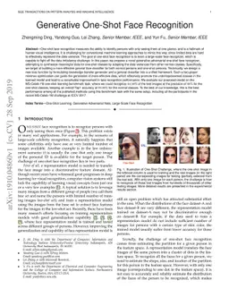 Generative One-Shot Face Recognition