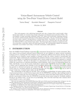 Vision-Based Autonomous Vehicle Control using the Two-Point Visual
  Driver Control Model