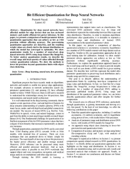 Bit Efficient Quantization for Deep Neural Networks