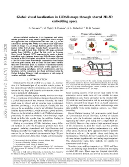 Global visual localization in LiDAR-maps through shared 2D-3D embedding
  space