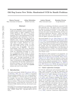 Old Dog Learns New Tricks: Randomized UCB for Bandit Problems