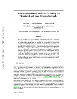 Structured and Deep Similarity Matching via Structured and Deep Hebbian
  Networks