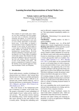 Learning Invariant Representations of Social Media Users