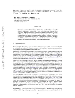 Customizing Sequence Generation with Multi-Task Dynamical Systems