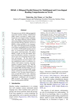 BiPaR: A Bilingual Parallel Dataset for Multilingual and Cross-lingual
  Reading Comprehension on Novels