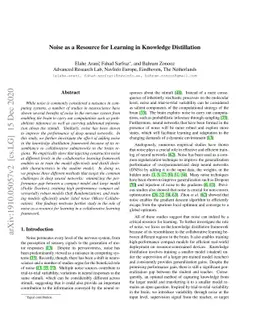 Noise as a Resource for Learning in Knowledge Distillation