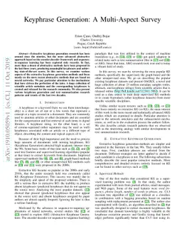 Keyphrase Generation: A Multi-Aspect Survey